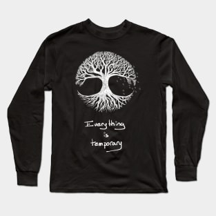 Hand drawn Tree of life with Quote - reverse color Long Sleeve T-Shirt